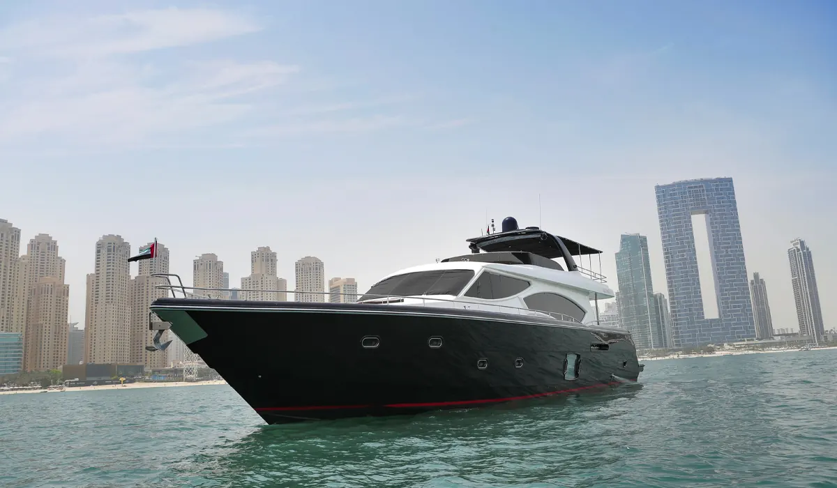 A yacht in Dubai Marina